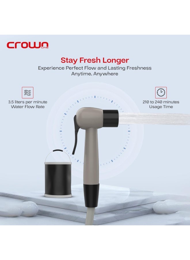 Crownline Portable & Rechargeable Bidet, 8L Foldable Bucket, Rechargeable High-Pressure Water Flow, Compact & Lightweight Ideal For Travel, Camping, Outdoor & Personal Hygiene | RPB-350 - Image 3